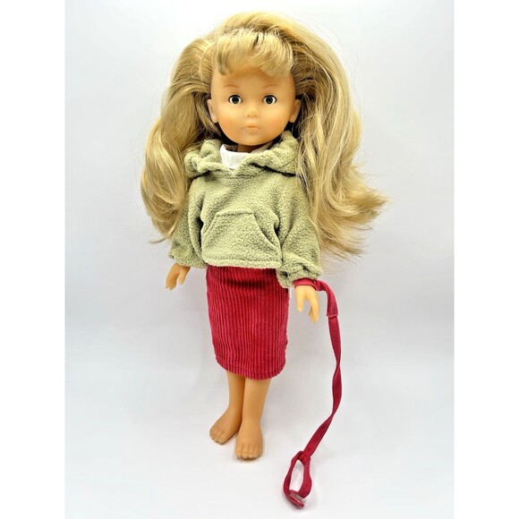 Corolle Les Cheries Doll Camille Blonde Blue Eyes 14” with Outfit and Dog Leash - Picture 1 of 16